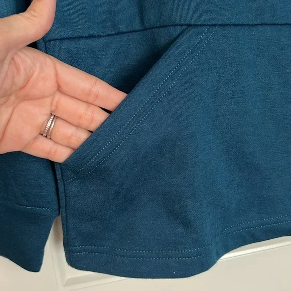 Hollywood the Jean People Donatello Tech fleece pullover hoodie large blue - Picture 6 of 8